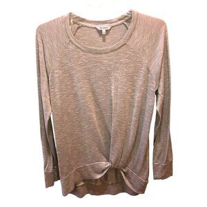 Juicy Couture Womens Size XL Gray Long Sleeve Knot Front Pullover Shirt Top